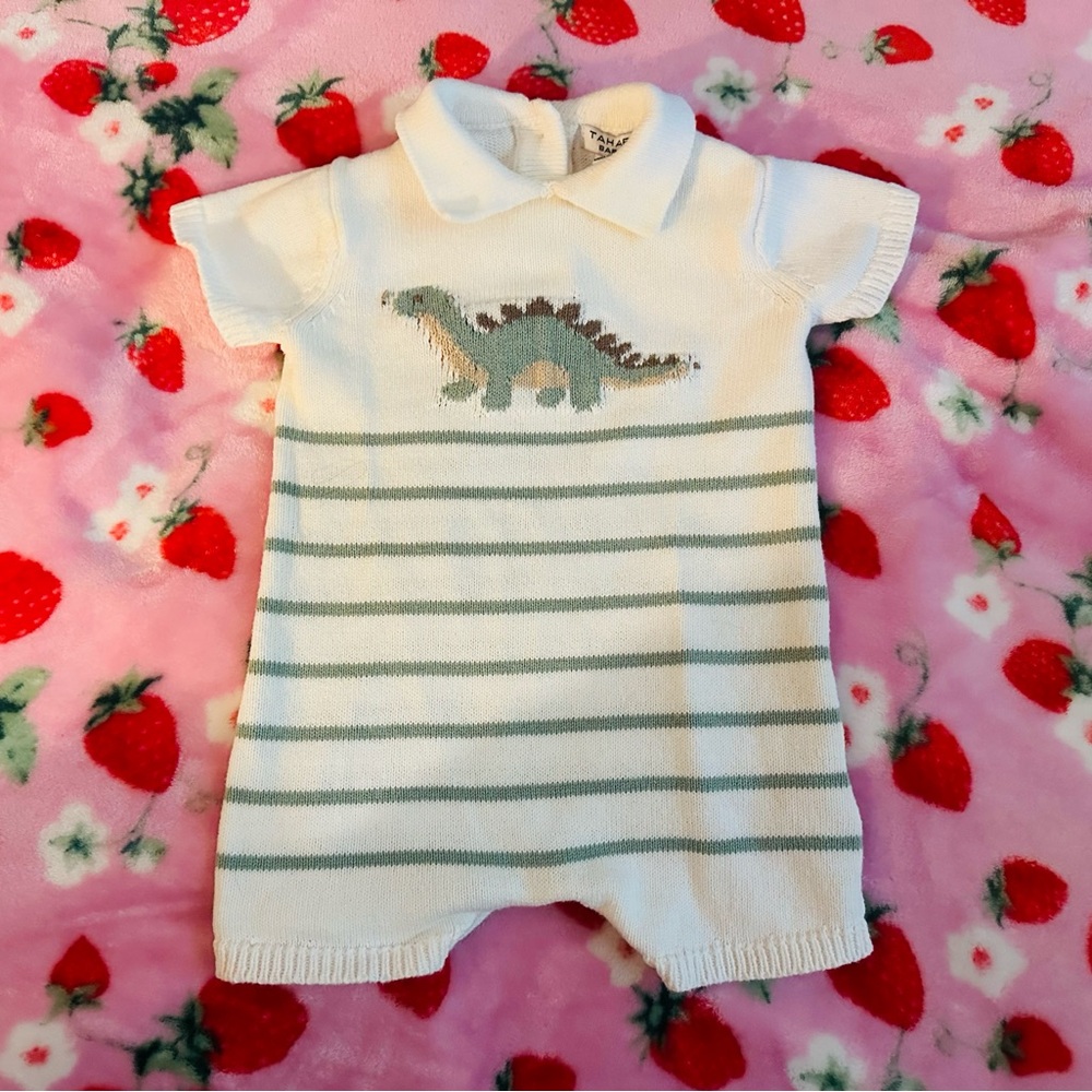 Dinosaur Knit Baby Romper